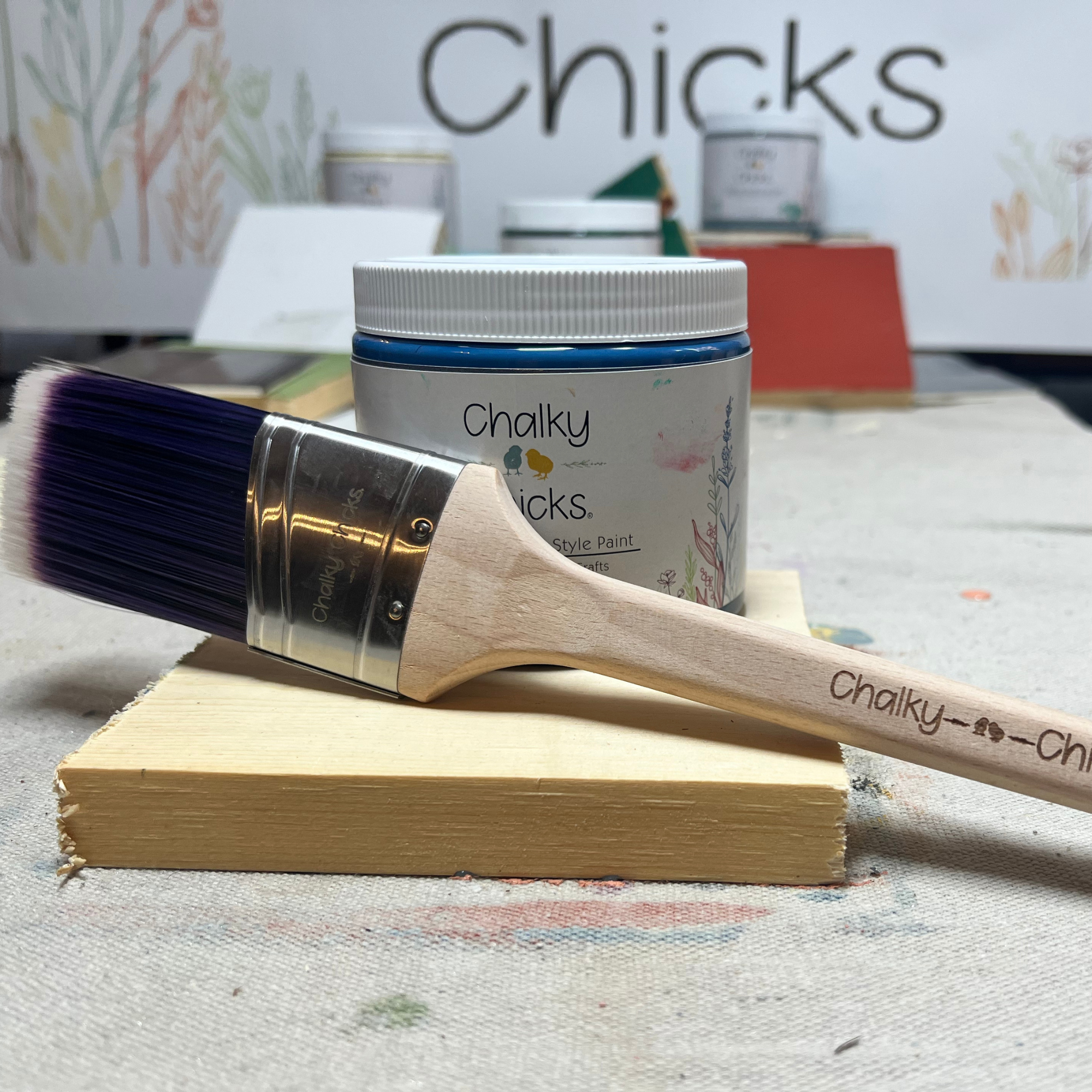 The Starling - 2 inch angled brush with Beveled Synthetic Fiber Bristles, Rounded Ergonomic