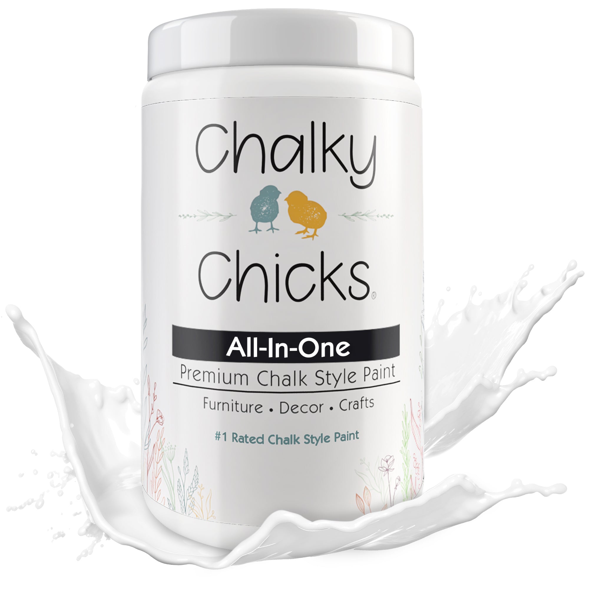 Powdered Snow, Premium All-In-One Chalk Paint for DIY’ers and Pro's