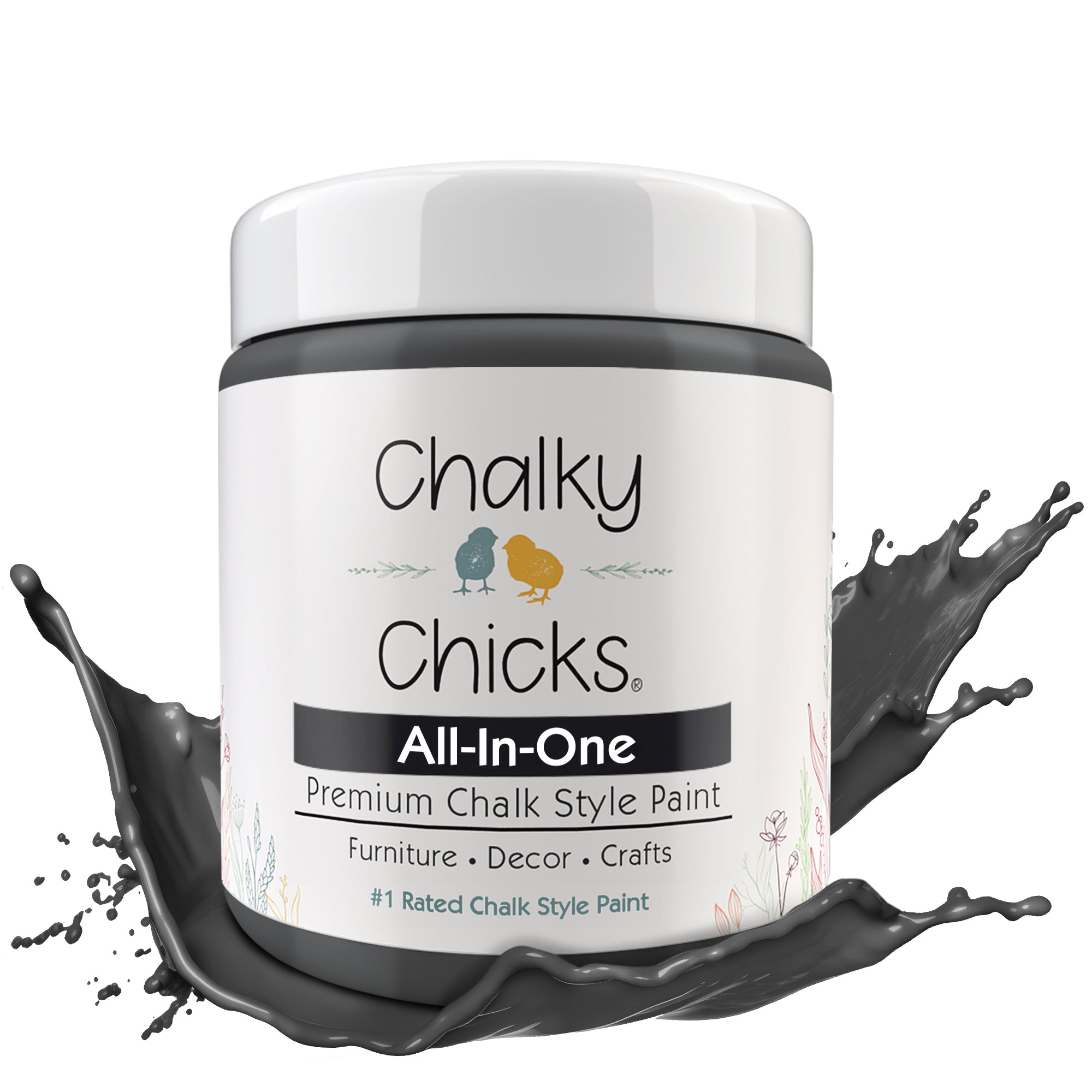 Gun Metal Grey, Premium All-In-One Chalk Paint for DIY’ers and Pro's