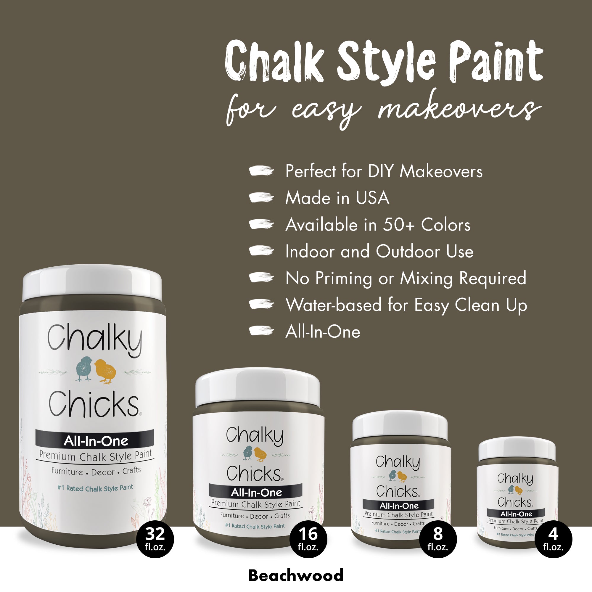 Beachwood, Premium All-In-One Chalk Paint for DIY’ers and Pro's