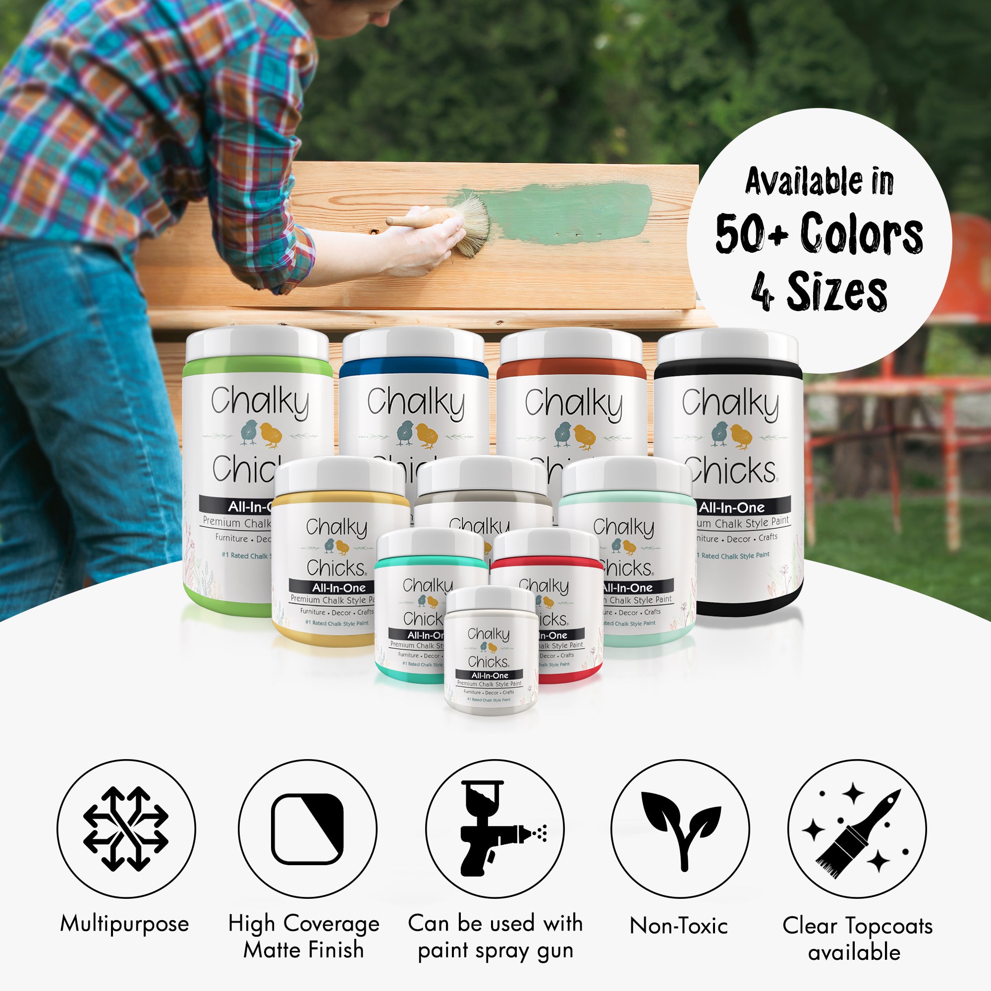 Powdered Snow, Premium All-In-One Chalk Paint for DIY’ers and Pro's