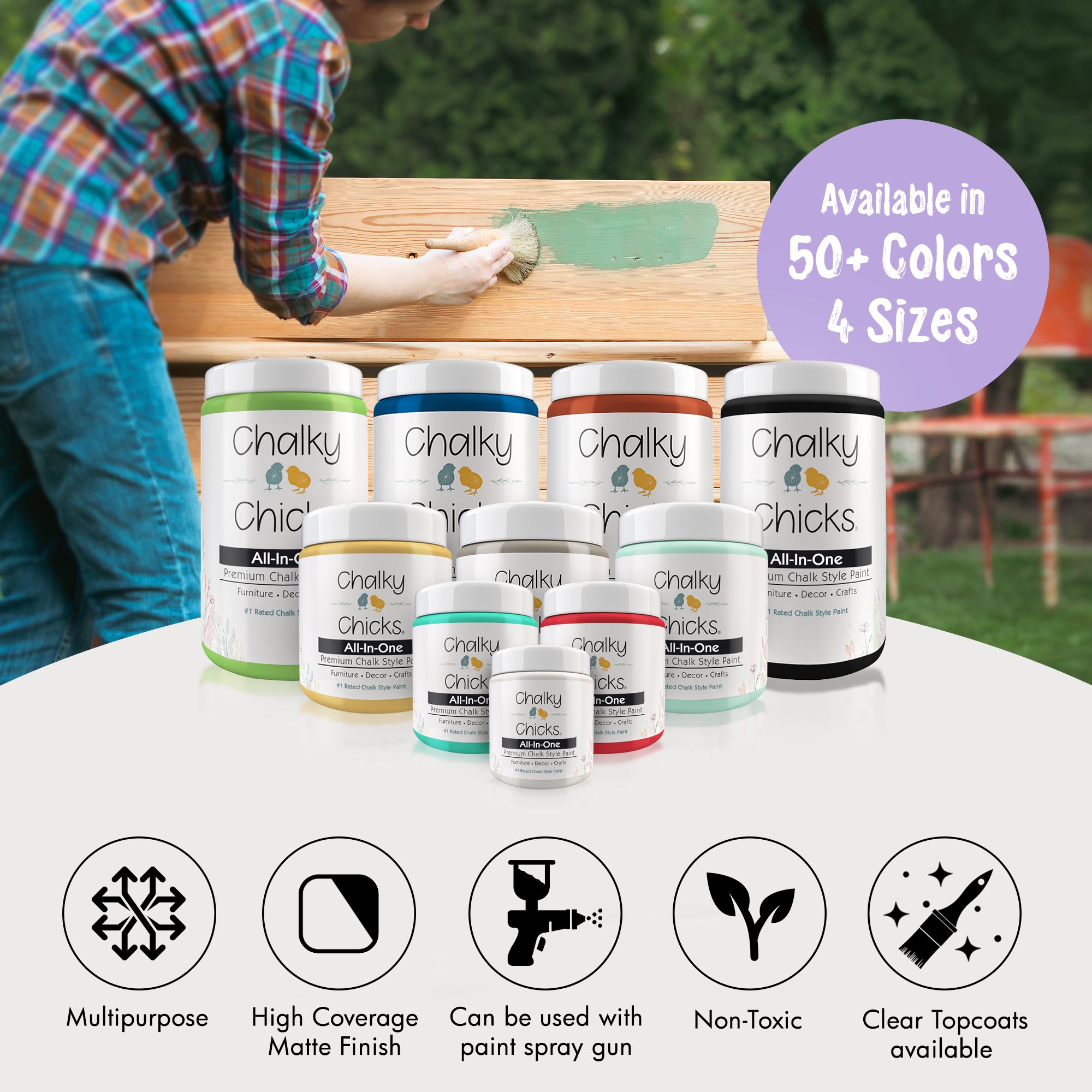 Sweet Lilac, Premium All-In-One Chalk Paint for DIY’ers and Pro's