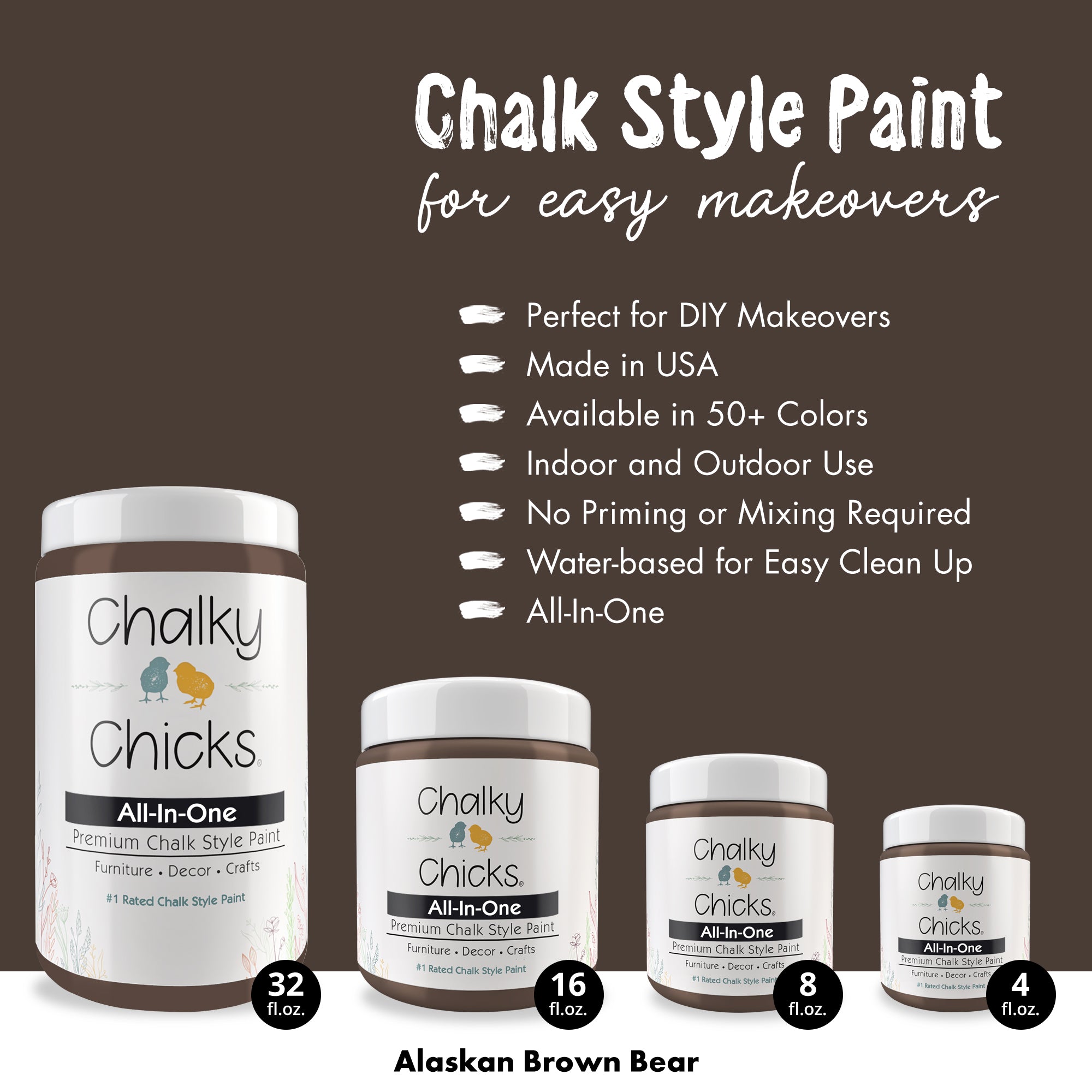 Alaskan Brown Bear, Premium All-In-One Chalk Paint for DIY’ers and Pro's