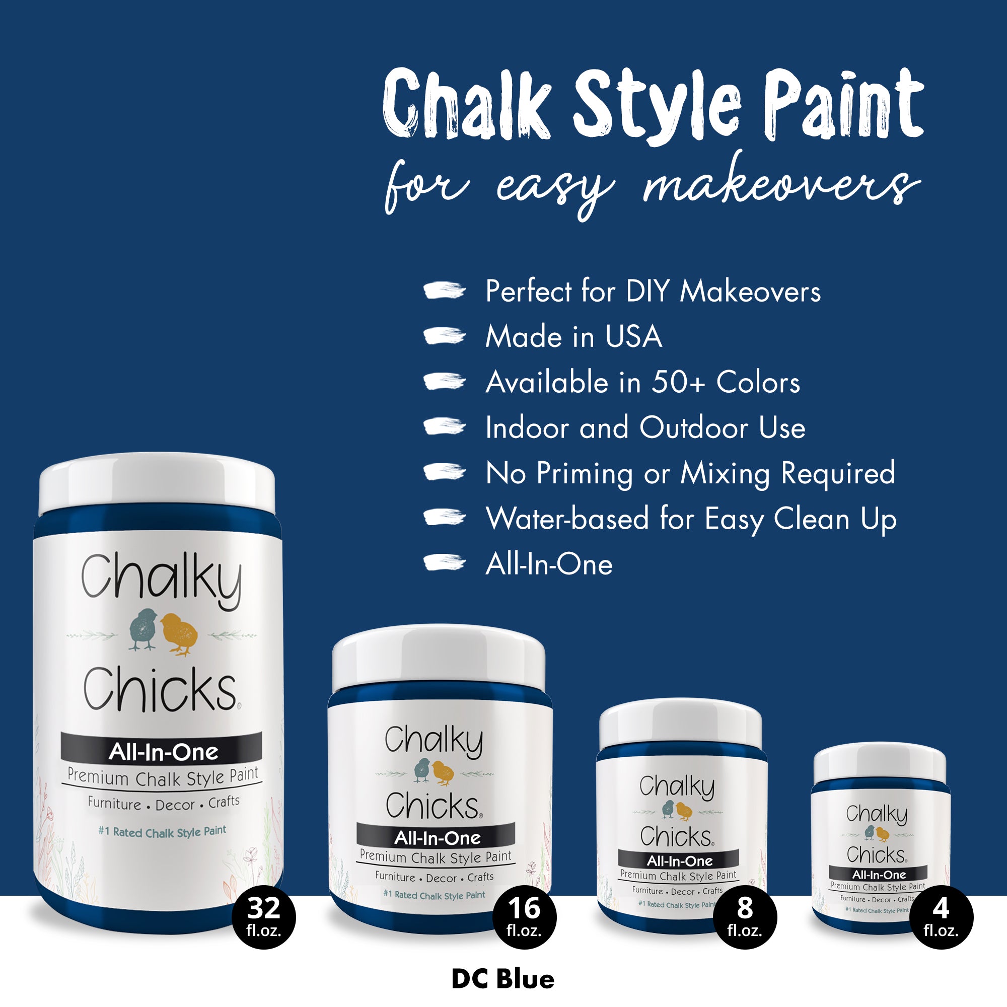 DC Blue, Premium All-In-One Chalk Paint for DIY’ers and Pro's