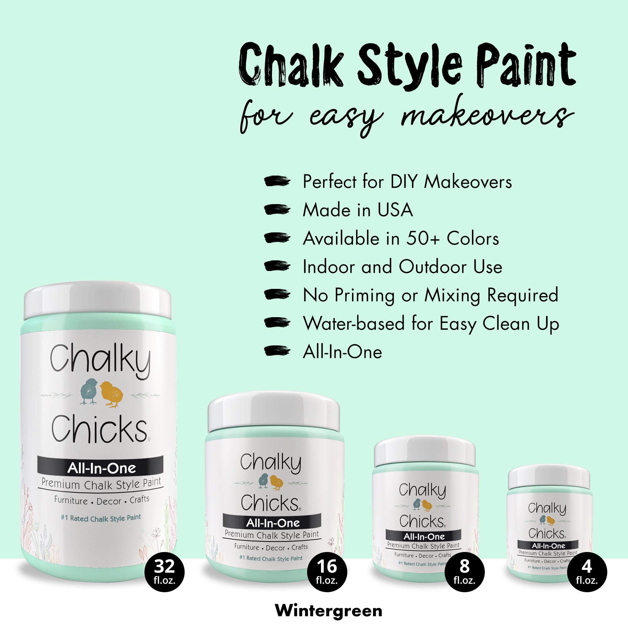 Wintergreen, Premium All-In-One Chalk Paint for DIY’ers and Pro's