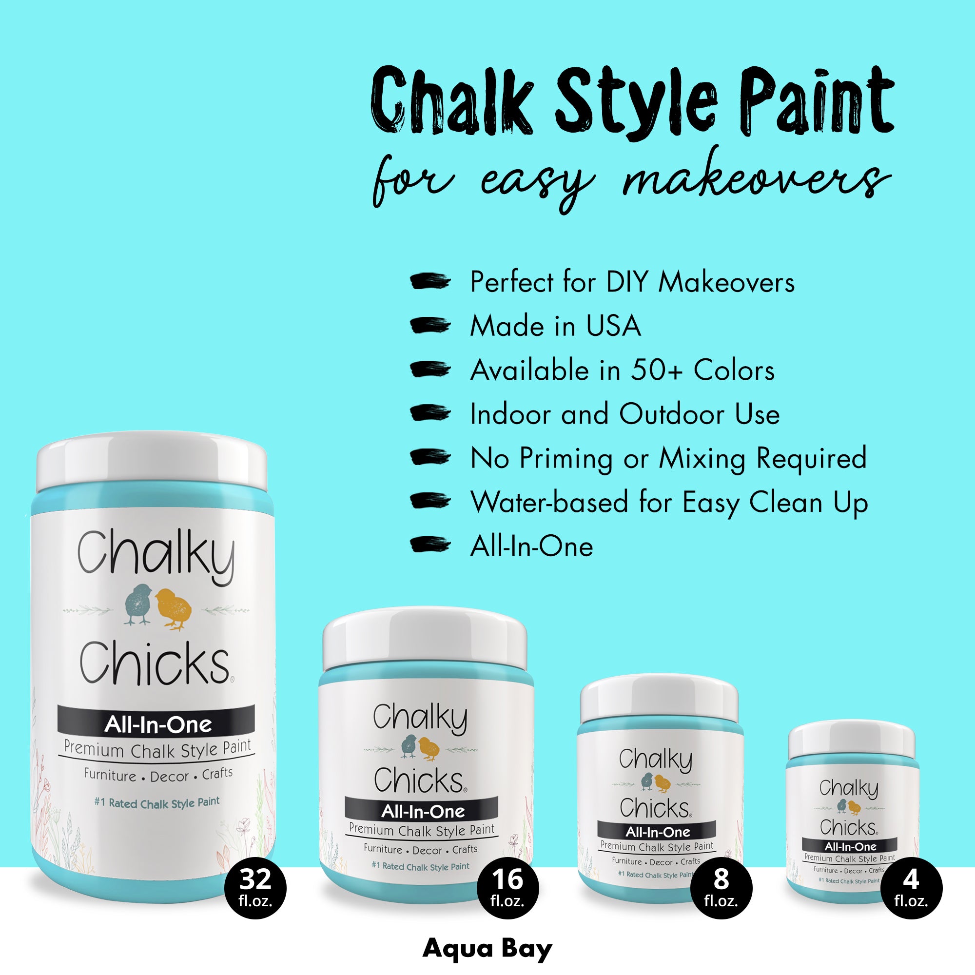 Aqua Bay, Premium All-In-One Chalk Paint for DIY’ers and Pro's