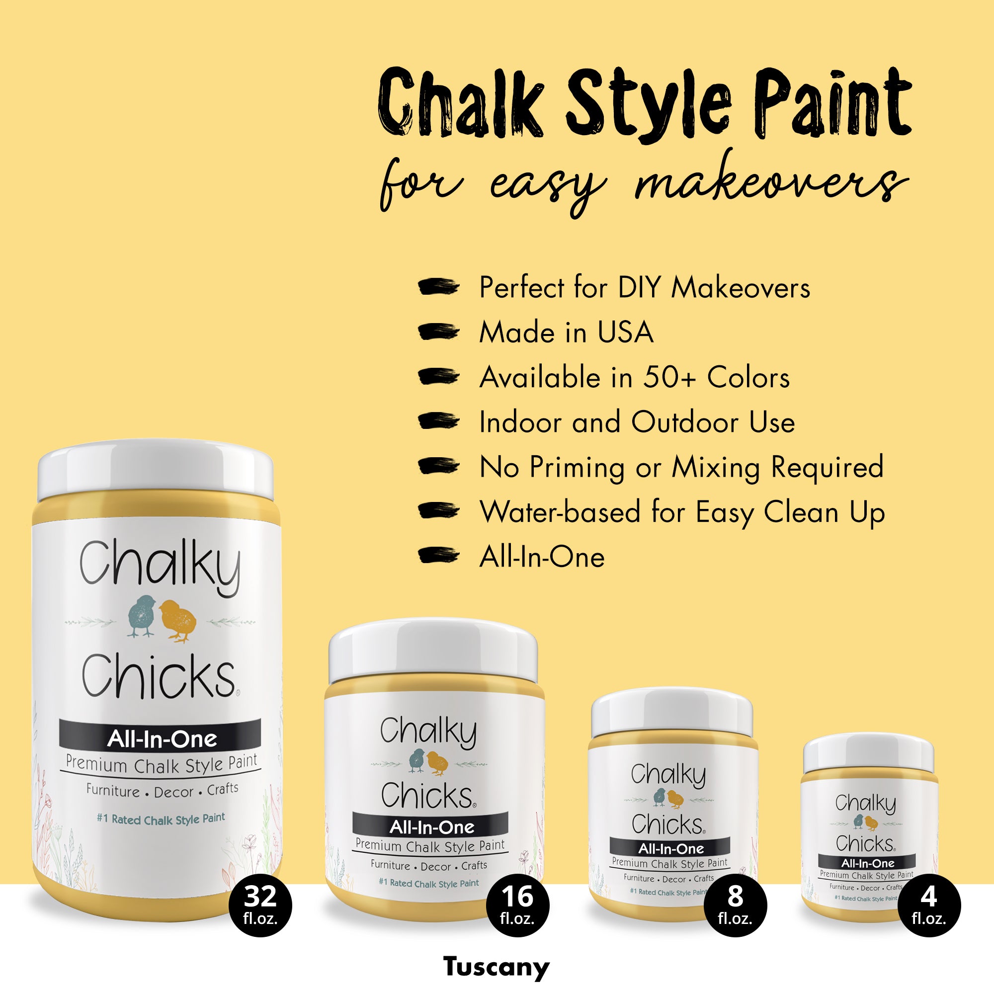 Tuscany, Premium All-In-One Chalk Paint for DIY’ers and Pro's