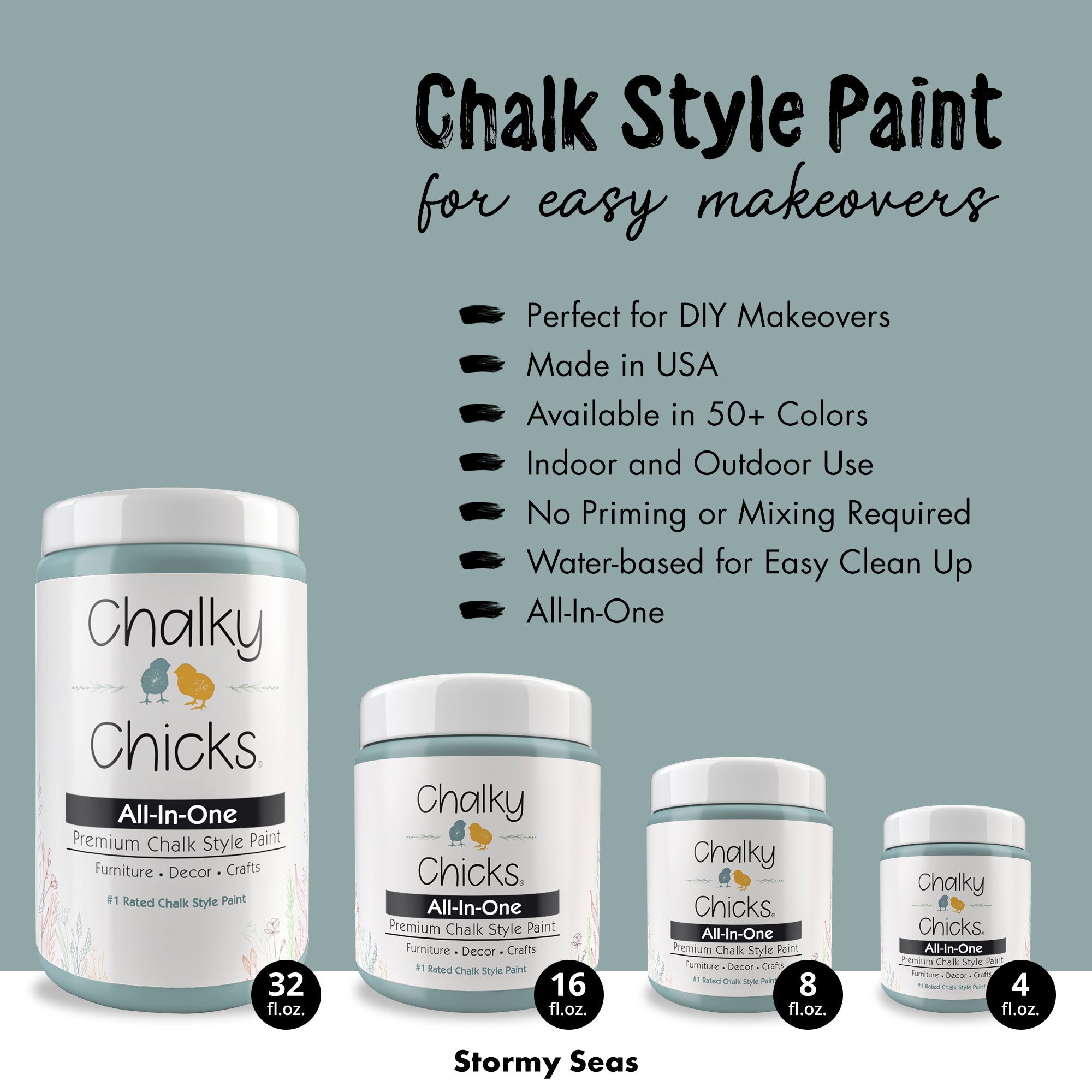 Stormy Seas, Premium All-In-One Chalk Paint for DIY’ers and Pro's