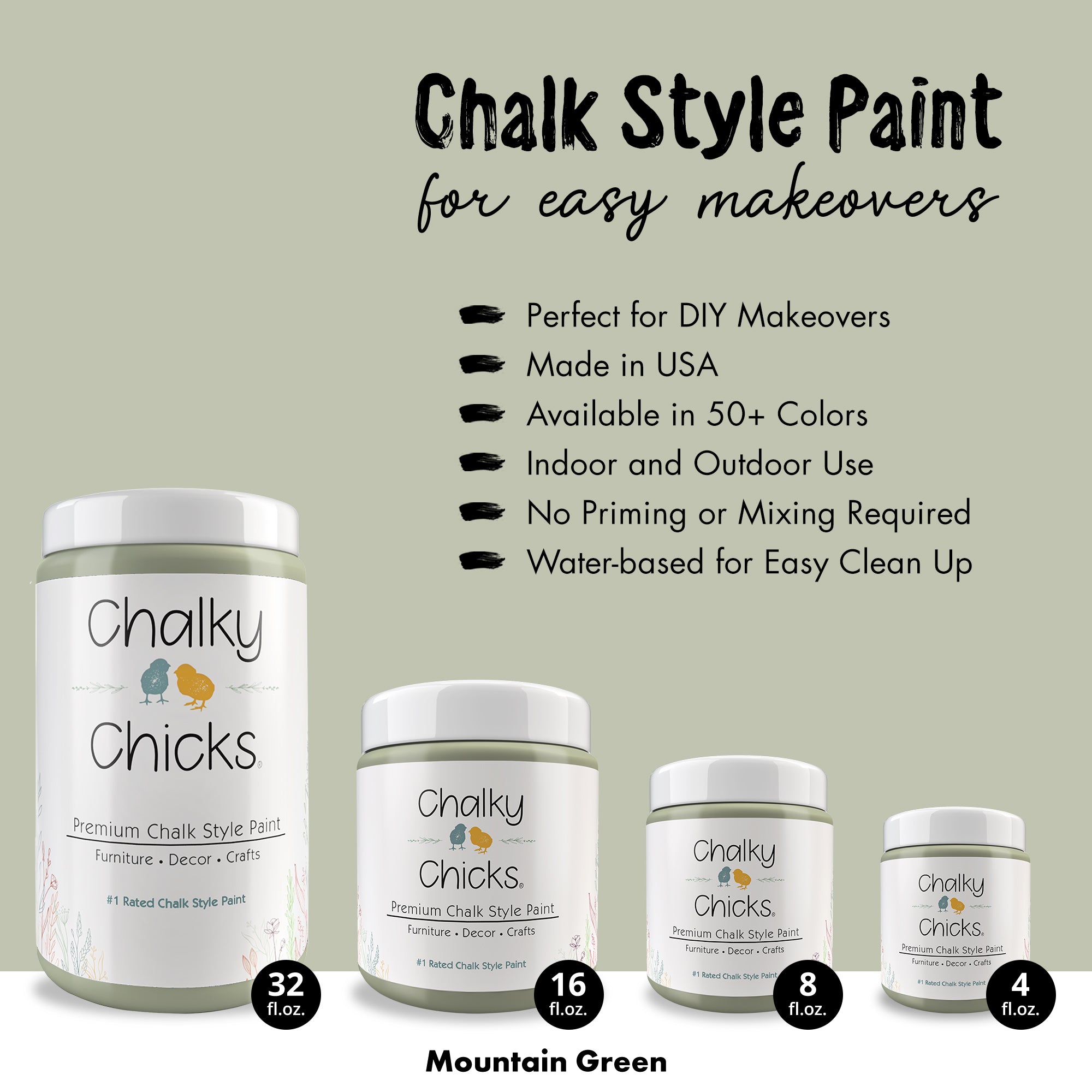 Mountain Green - Premium Chalk Style Paint