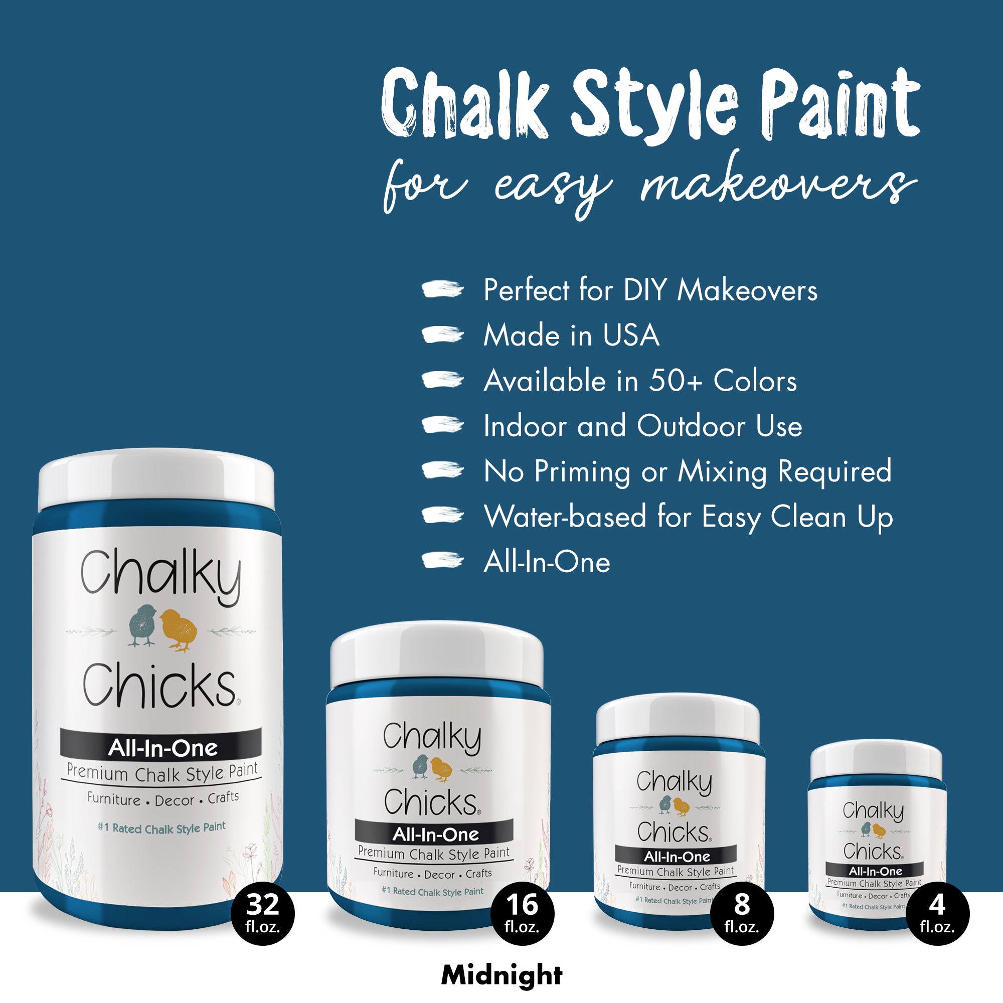 Midnight, Premium All-In-One Chalk Paint for DIY’ers and Pro's