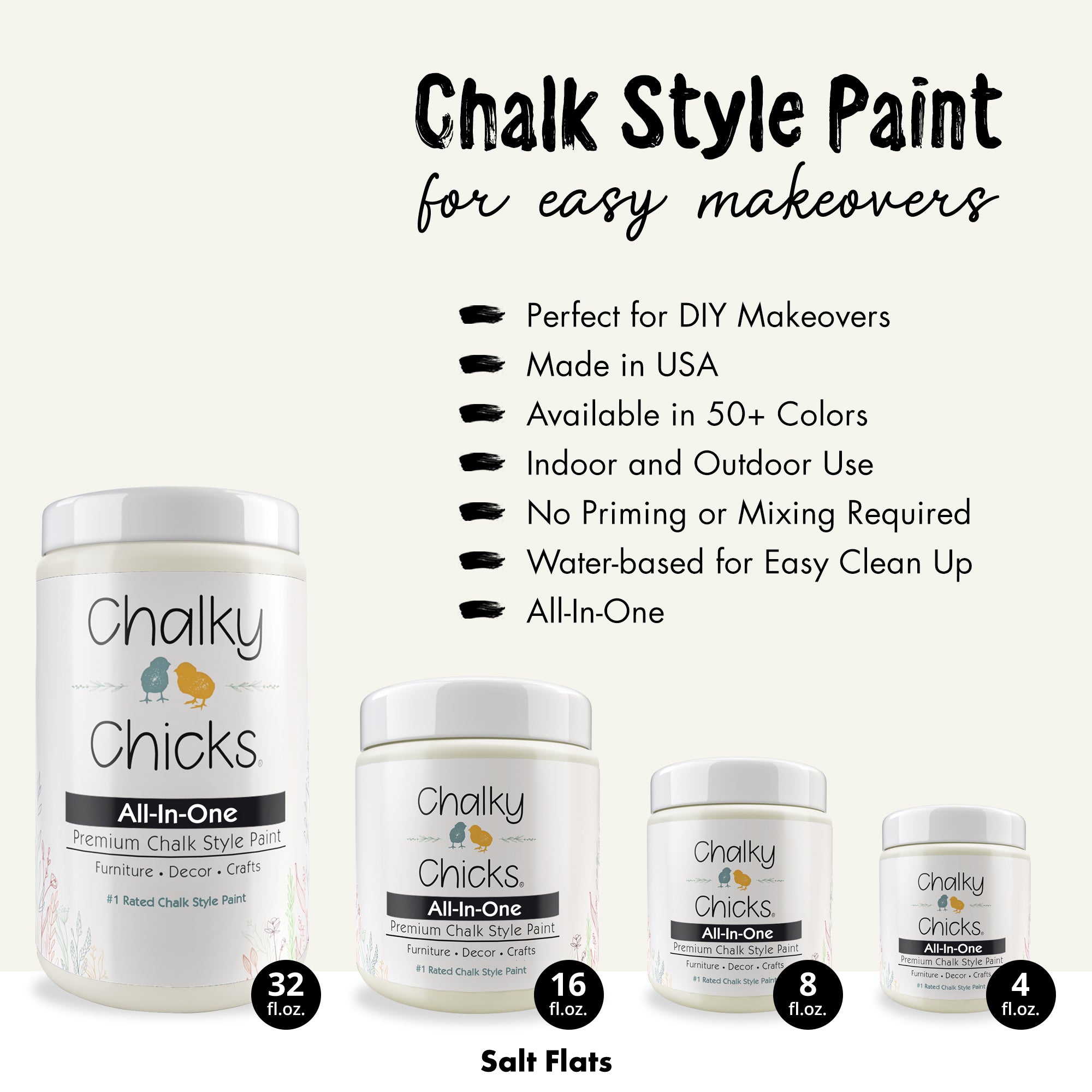 Salt Flats, Premium All-In-One Chalk Paint for DIY’ers and Pro's
