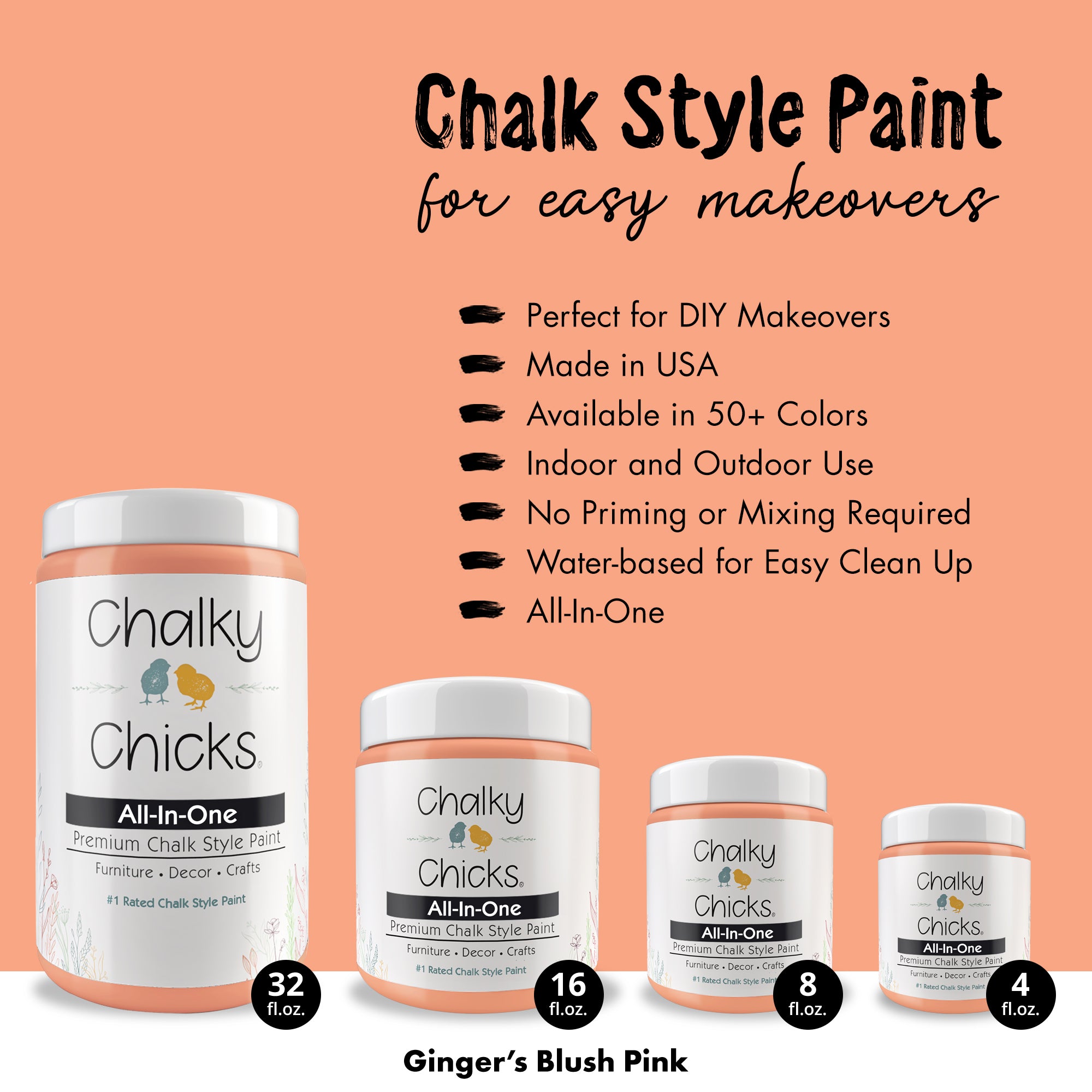Gingers Blush, Premium All-In-One Chalk Paint for DIY’ers and Pro's