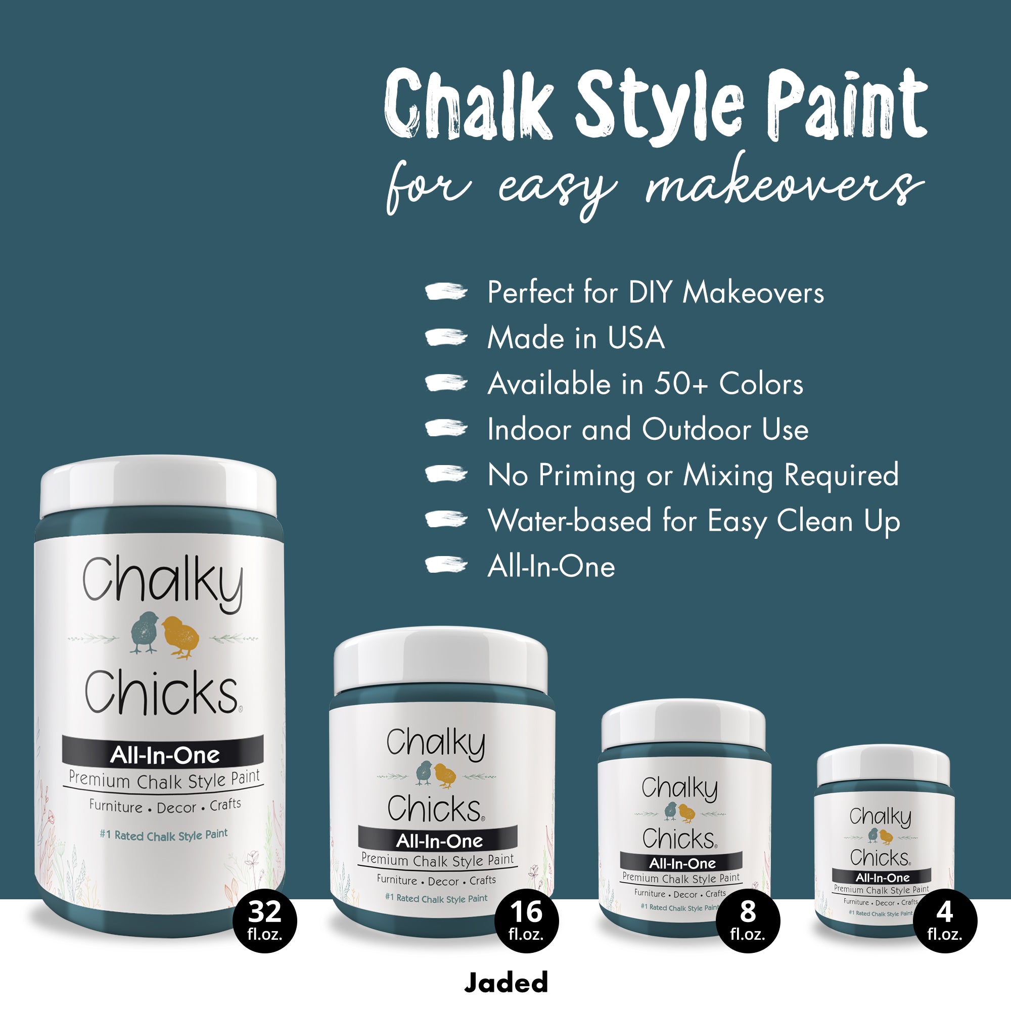 Jaded, Premium All-In-One Chalk Paint for DIY’ers and Pro's