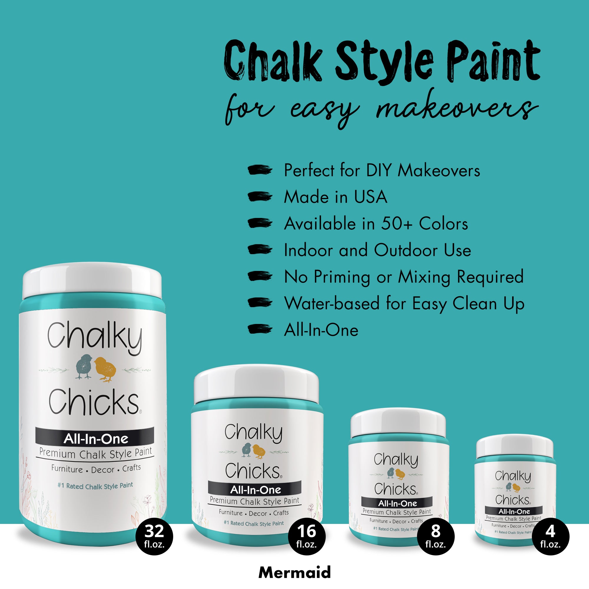 Mermaid, Premium All-In-One Chalk Paint for DIY’ers and Pro's