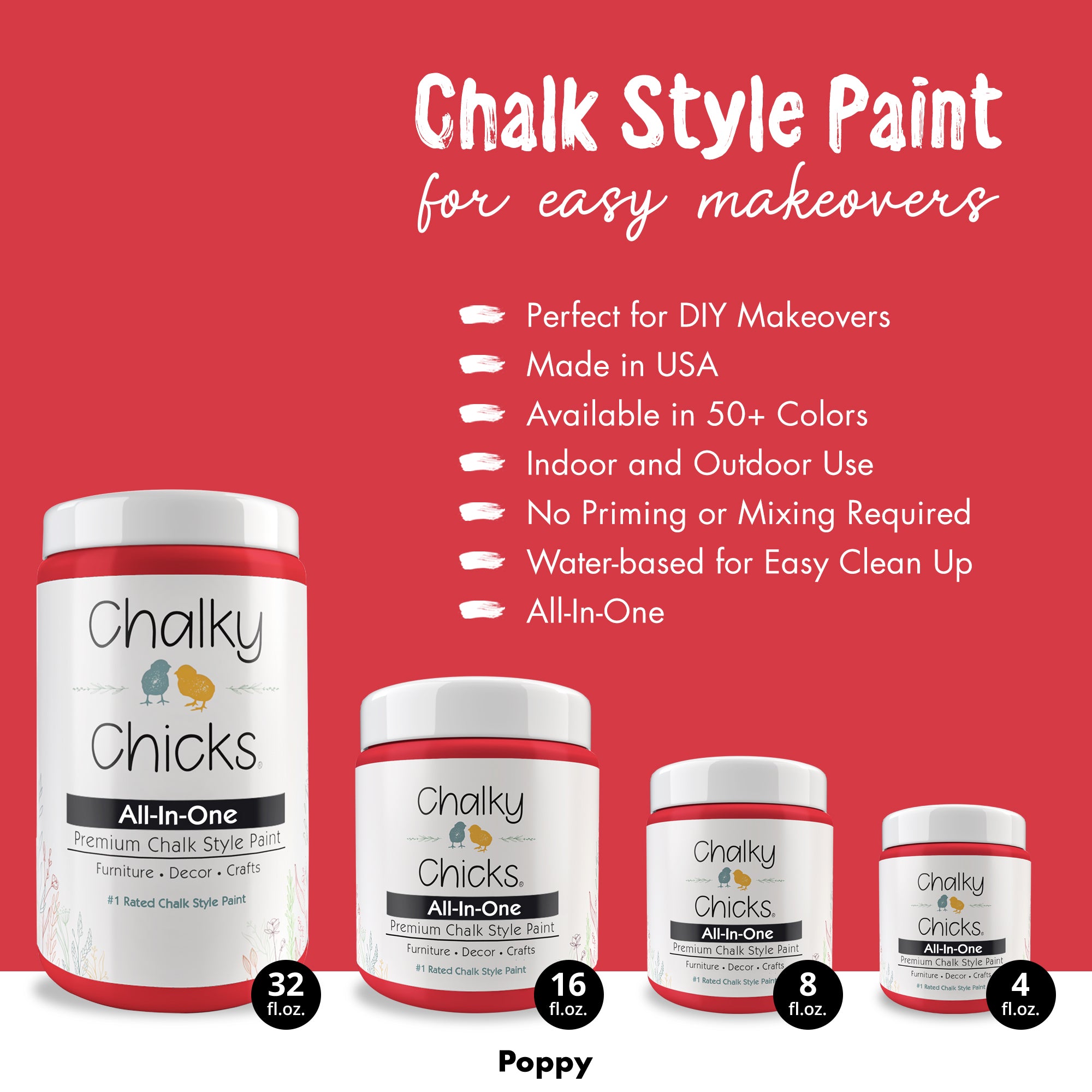 Poppy, Premium All-In-One Chalk Paint for DIY’ers and Pro's