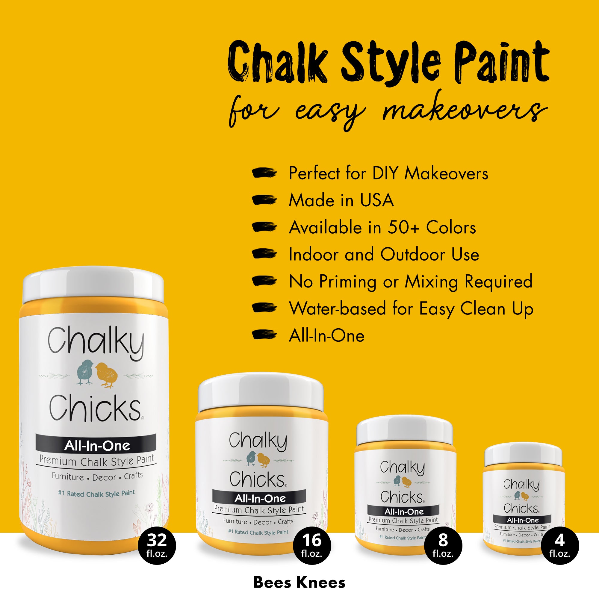 Bees Knees, Premium All-In-One Chalk Paint for DIY’ers and Pro's
