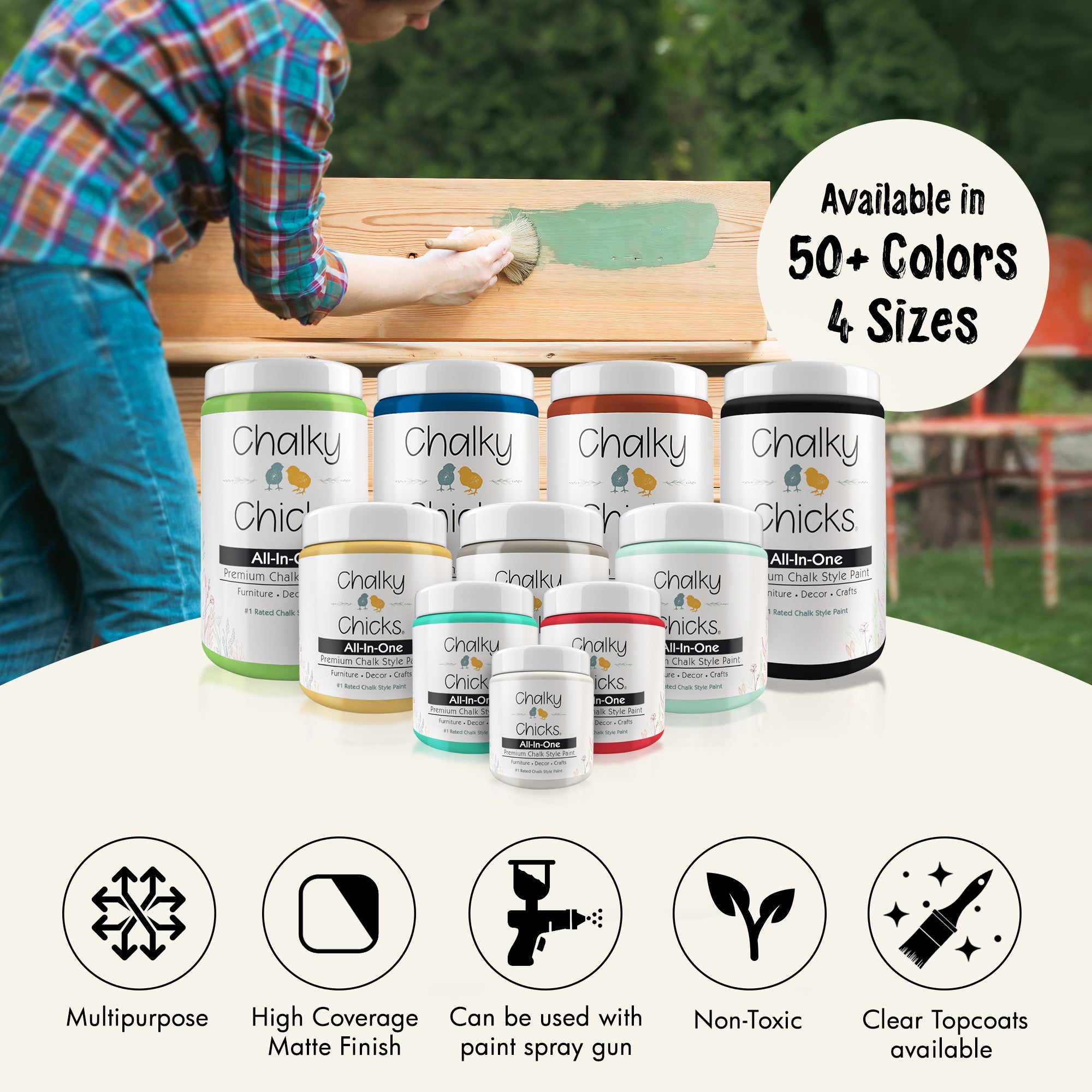 Aged Burlap, Premium All-In-One Chalk Paint for DIY’ers and Pro's