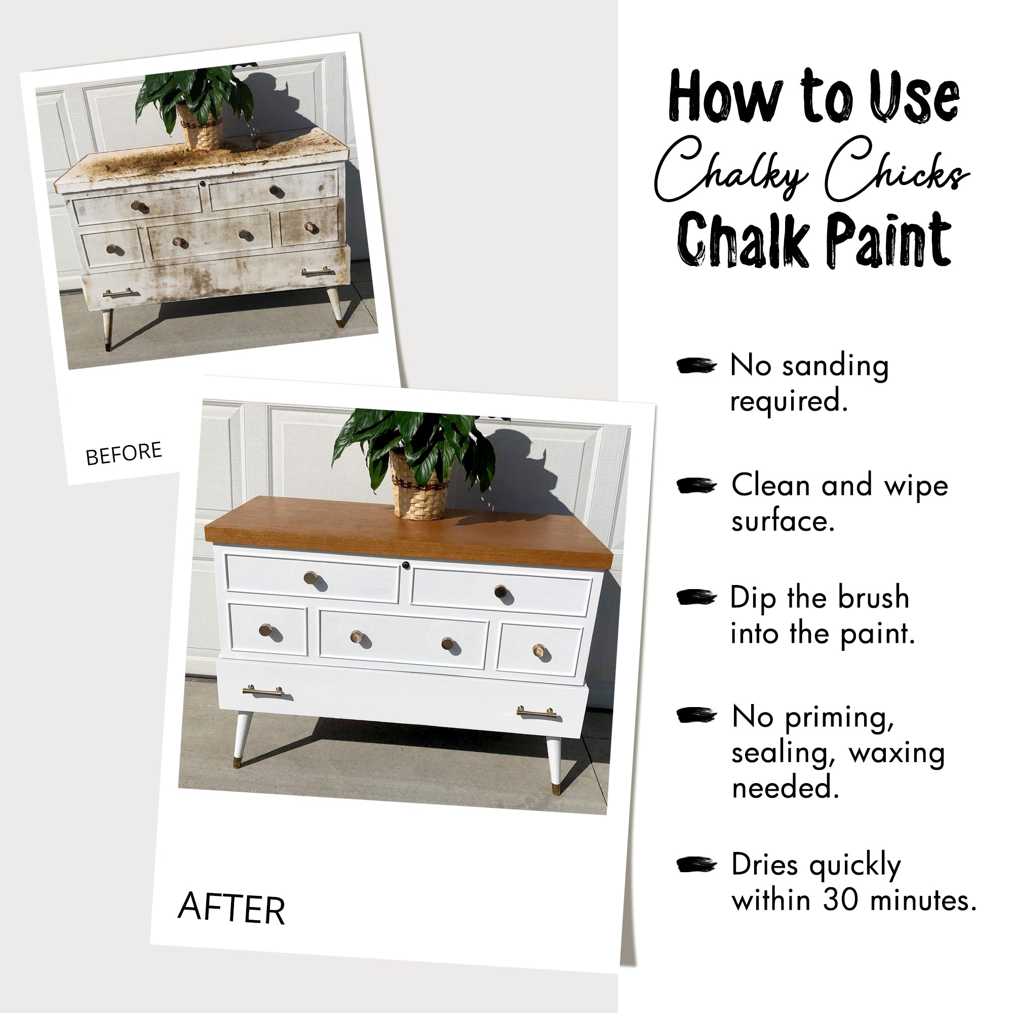 Powdered Snow, Premium All-In-One Chalk Paint for DIY’ers and Pro's